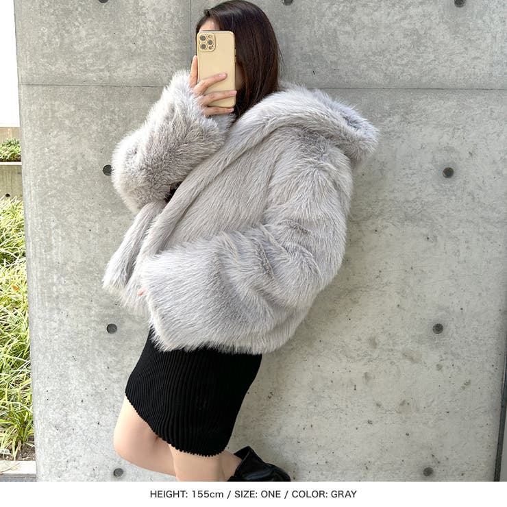 フード付きボリュームフェイクファージャケット [品番：BA000005677]｜JULIA  BOUTIQUE（ジュリアブティック）のレディースファッション通販｜SHOPLIST（ショップリスト）
