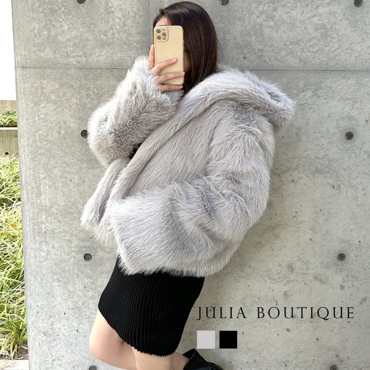 フード付きボリュームフェイクファージャケット [品番：BA000005677