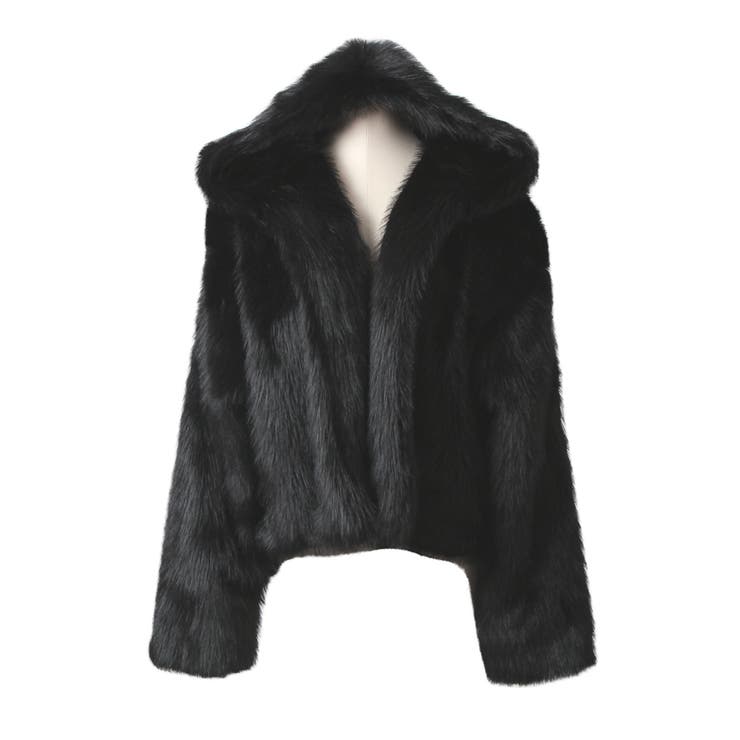 フード付きボリュームフェイクファージャケット [23630 長袖[品番