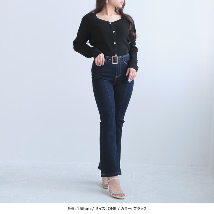 ビジューパールボタンハートネックニットトップス [24018 長袖 | JULIA BOUTIQUE | 詳細画像5 