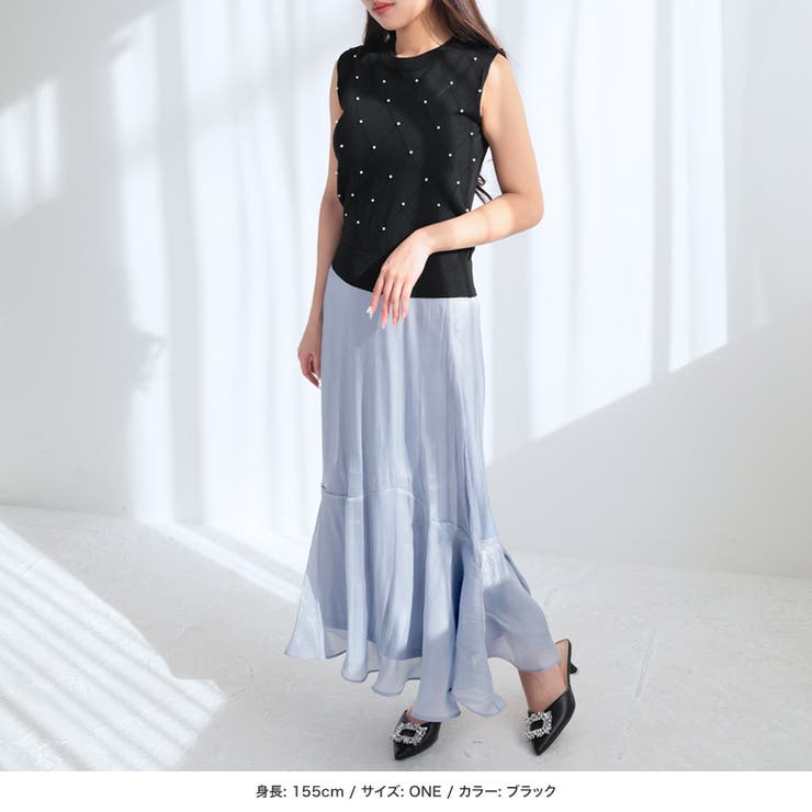 パールデコノースリーブニットトップス [24073 ミドル丈 | JULIA BOUTIQUE | 詳細画像8 