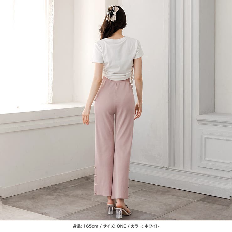 ラインストーンロゴドロストギャザートップス [24093 半袖 | JULIA BOUTIQUE | 詳細画像20 