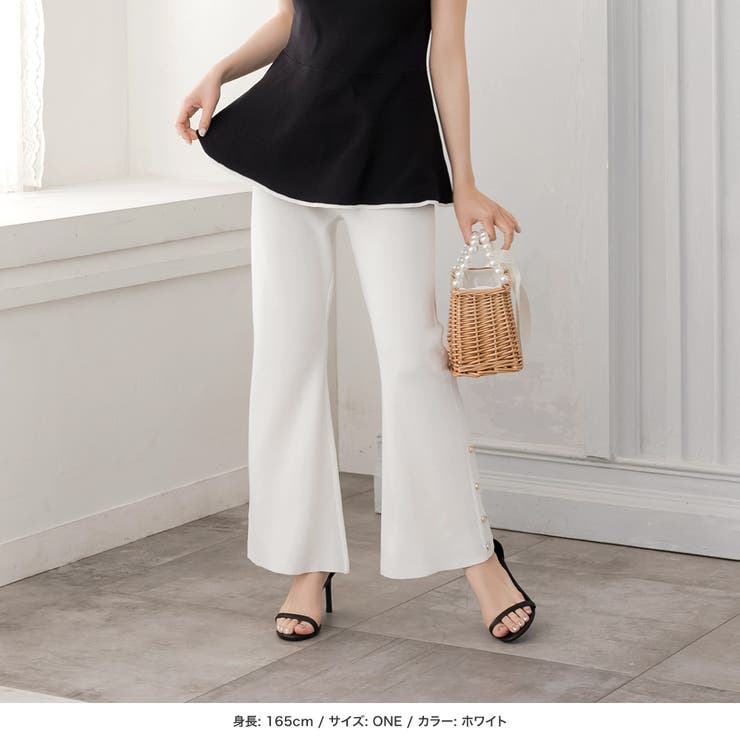 シェルボタン付きフレアニットパンツ [24098 フルレングス | JULIA BOUTIQUE | 詳細画像17 