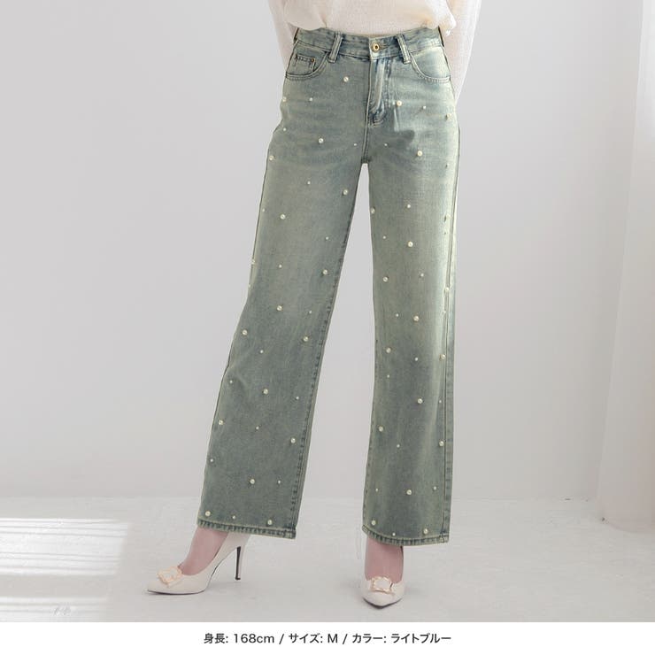 パール付きハイウエストデニムパンツ  | JULIA BOUTIQUE | 詳細画像5 