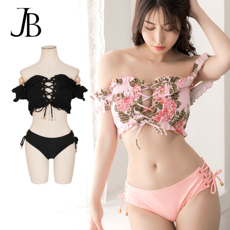 オフショルダーレースアップ水着 [24126 レディース[品番：BA000005841