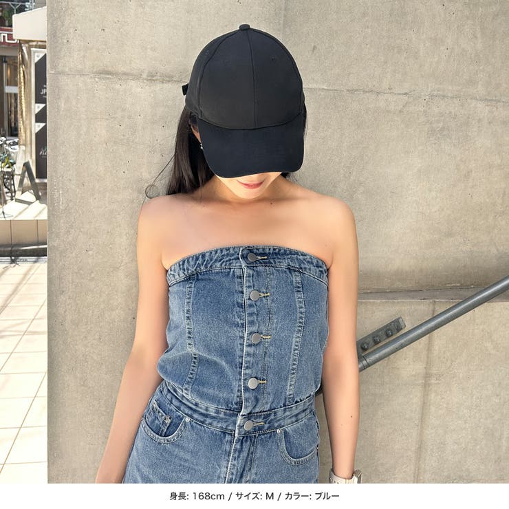 ベアトップデニムサロペットパンツ [品番：BA000005816]｜JULIA