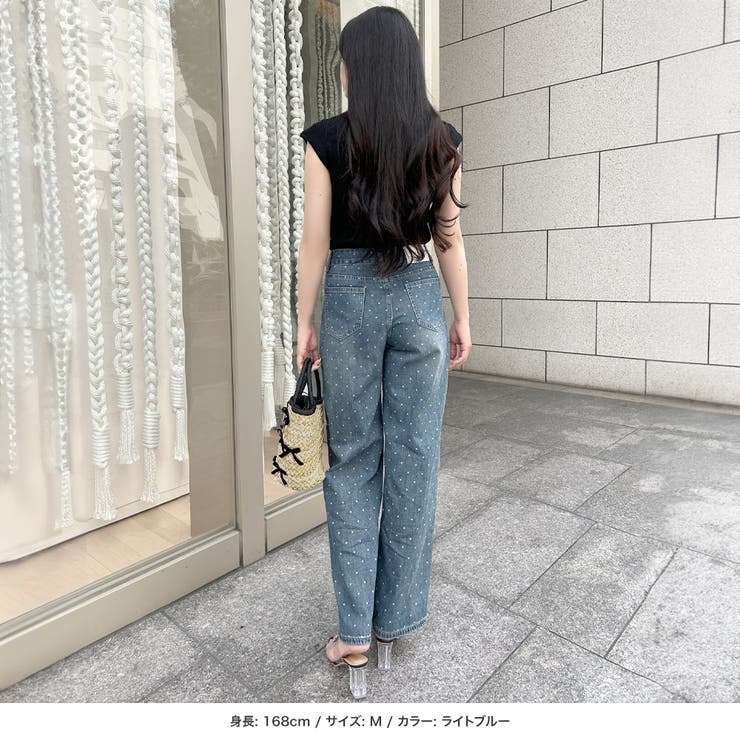ドット柄デニムパンツ [品番：BA000005845]｜JULIA BOUTIQUE