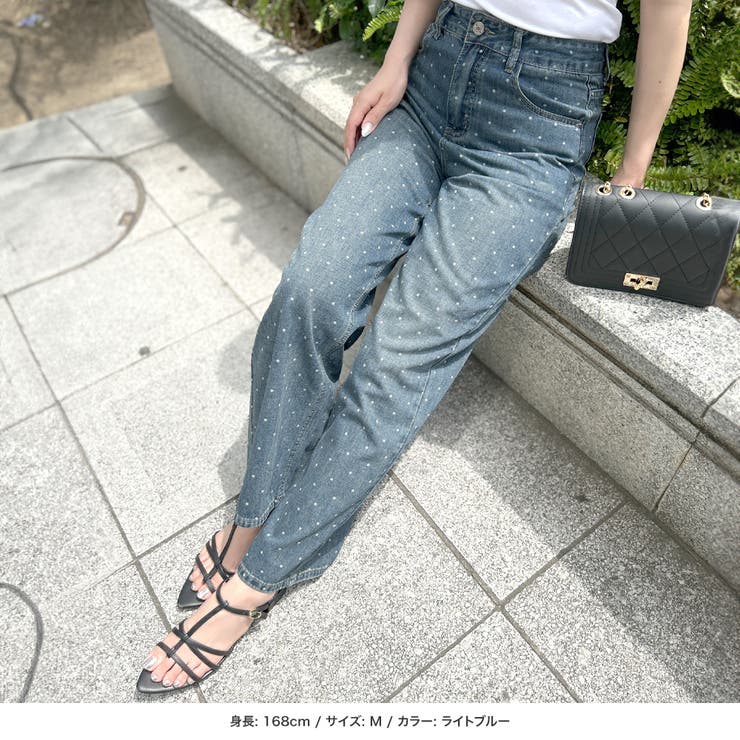 ドット柄デニムパンツ [品番：BA000005845]｜JULIA BOUTIQUE