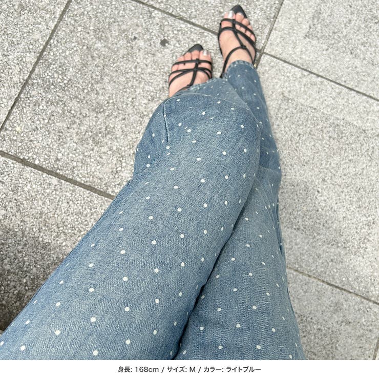 ドット柄デニムパンツ [品番：BA000005845]｜JULIA BOUTIQUE