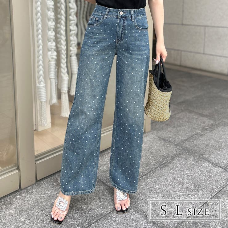 ドット柄デニムパンツ [品番：BA000005845]｜JULIA BOUTIQUE