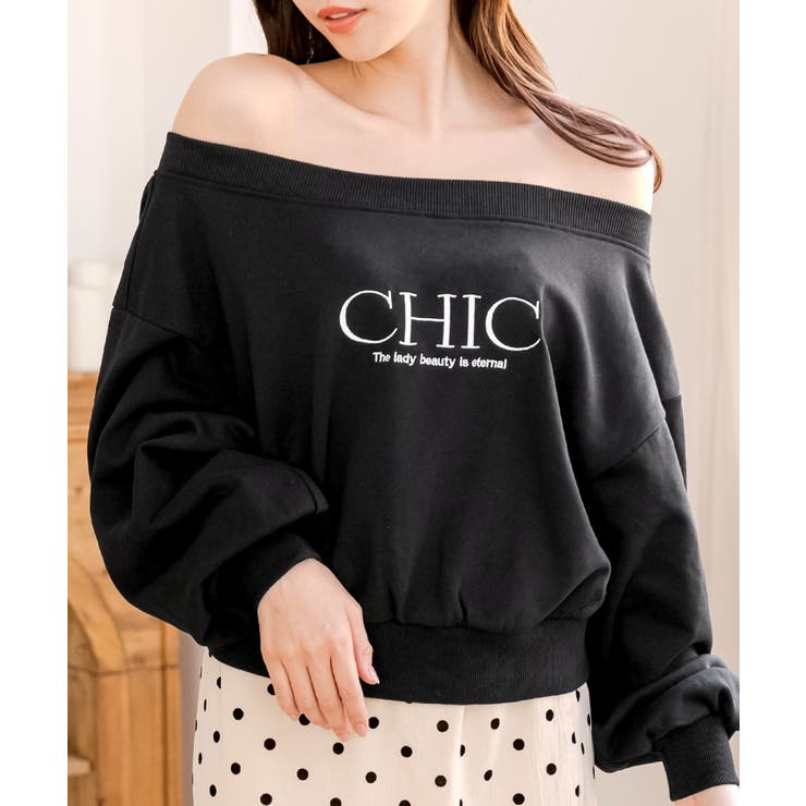 ヘルシーな肌見せができる。CHICオフショルダースウェットトップス | JULIA BOUTIQUE | 詳細画像10 