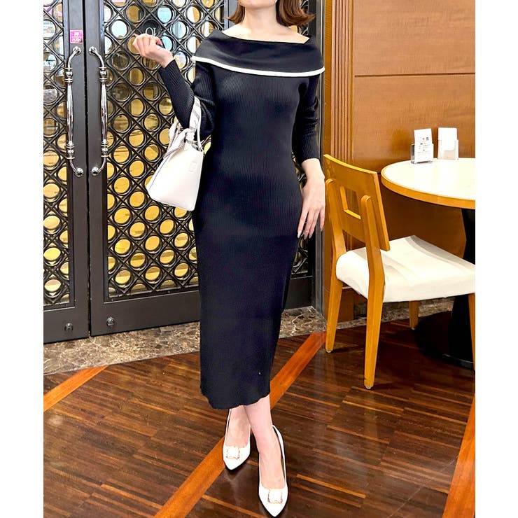 パイピングオフショルダーワンピース  | JULIA BOUTIQUE | 詳細画像1 