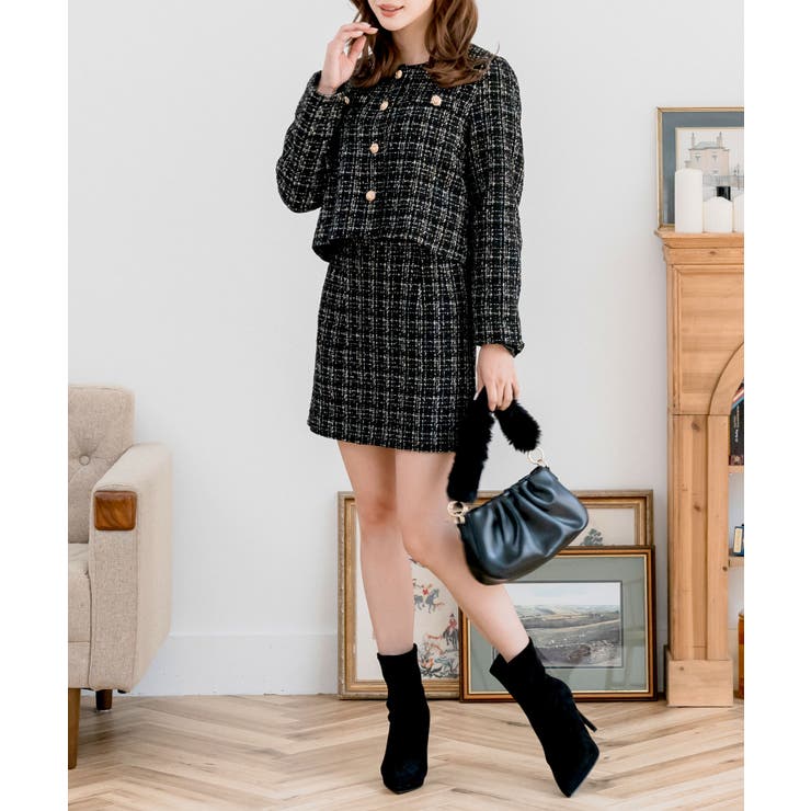 ハイウエストツイードミニスカート [24542 ミニ丈 | JULIA BOUTIQUE | 詳細画像4 