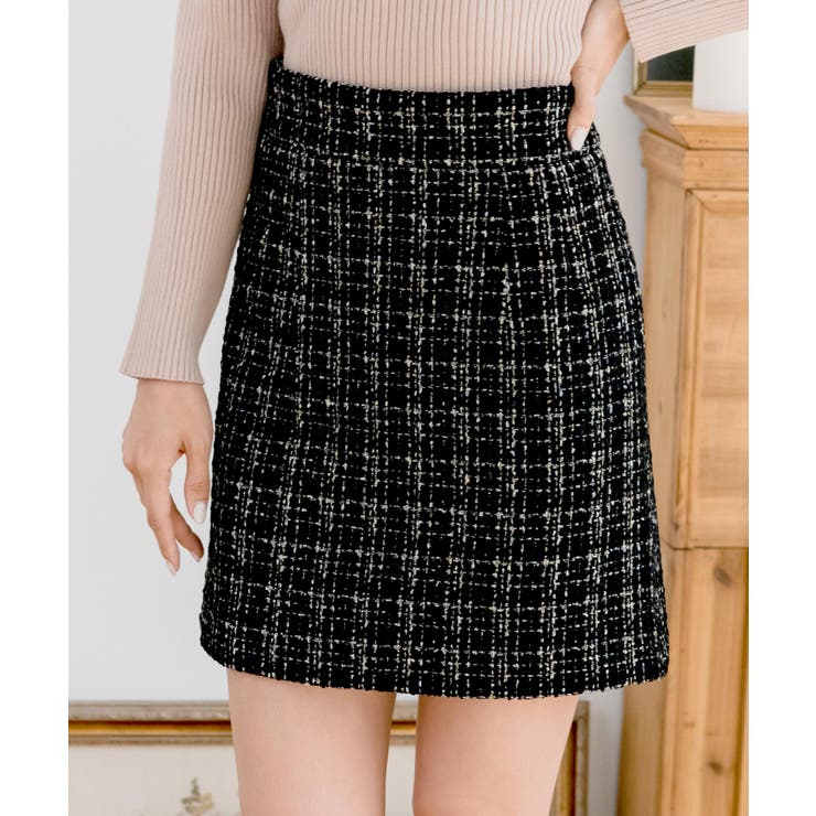 ハイウエストツイードミニスカート [24542 ミニ丈 | JULIA BOUTIQUE | 詳細画像1 