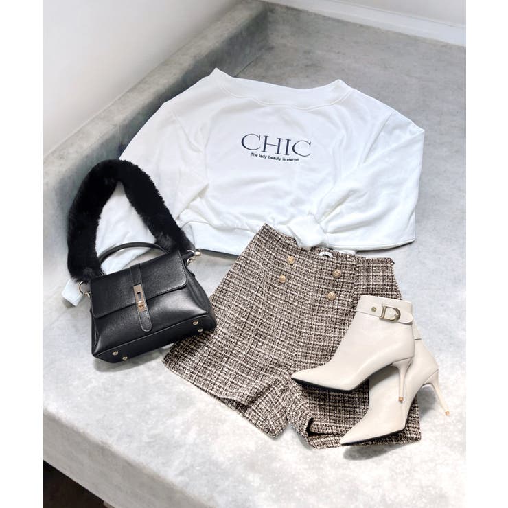 シンプルながら脚長効果【CHANEL】ショートパンツ ツイード ショート パンツ - コットン ツイード、エクリュ、ピンク