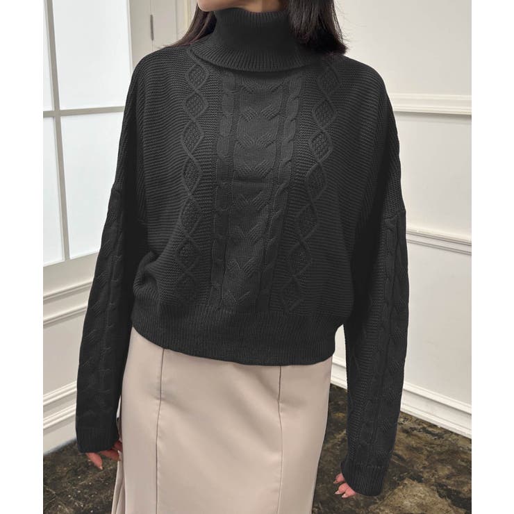 Vとタートルネックから選べるケーブルニットトップス [24545 長袖 | JULIA BOUTIQUE | 詳細画像7 