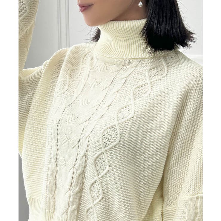Vとタートルネックから選べるケーブルニットトップス [24545 長袖 | JULIA BOUTIQUE | 詳細画像12 