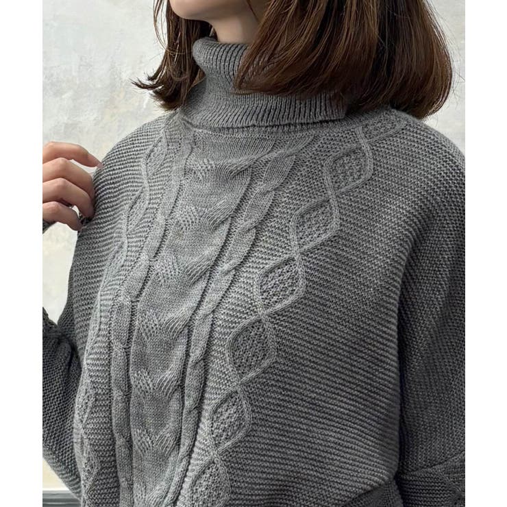 Vとタートルネックから選べるケーブルニットトップス [24545 長袖 | JULIA BOUTIQUE | 詳細画像16 