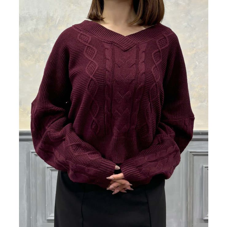 Vとタートルネックから選べるケーブルニットトップス [24545 長袖 | JULIA BOUTIQUE | 詳細画像33 