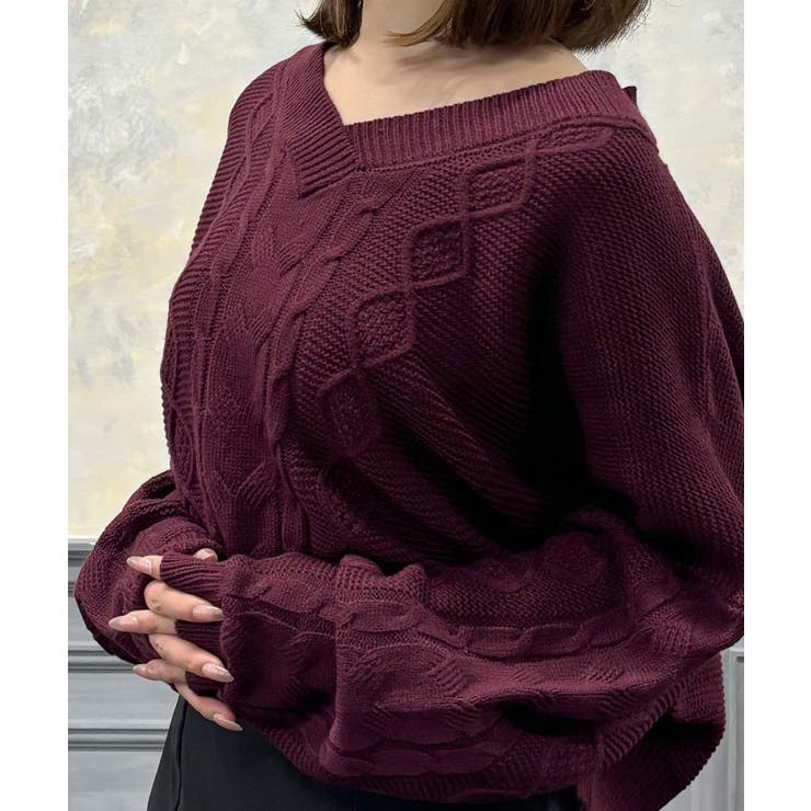 Vとタートルネックから選べるケーブルニットトップス [24545 長袖 | JULIA BOUTIQUE | 詳細画像34 