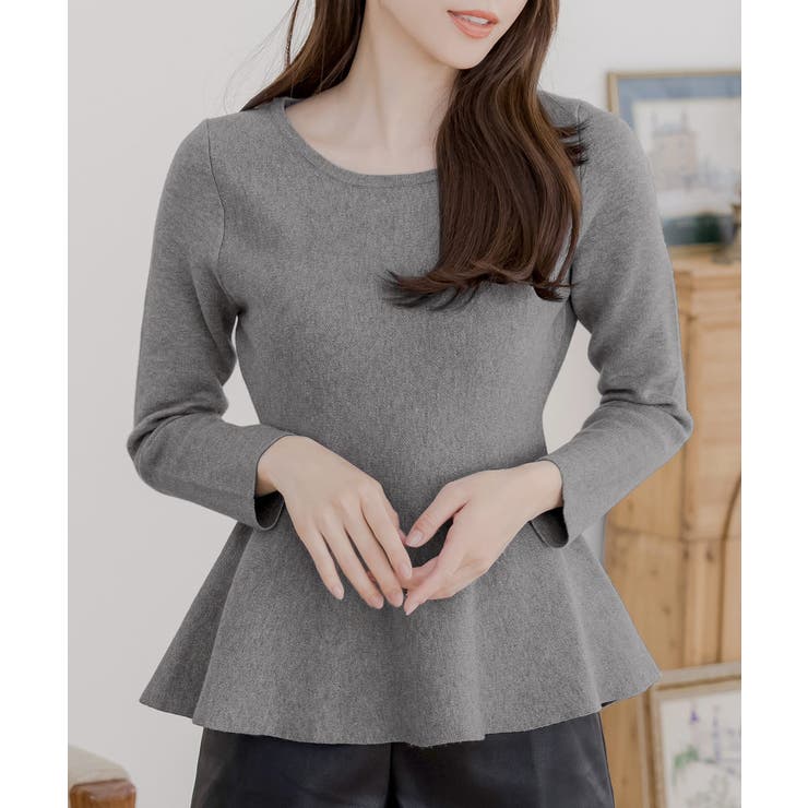 着るだけで美しいくびれラインが作れる。くびれニットトップス | JULIA BOUTIQUE | 詳細画像1 