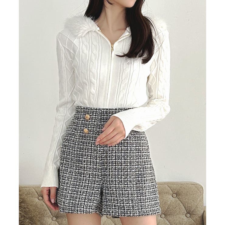 ファー付きパーカーニットトップス  | JULIA BOUTIQUE | 詳細画像15 