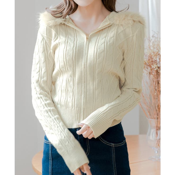 ファー付きパーカーニットトップス  | JULIA BOUTIQUE | 詳細画像32 