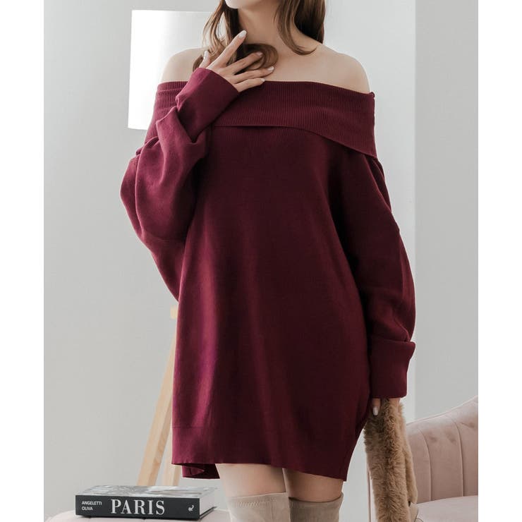 ゆるさが魅力の1枚。オフショルダーチュニックトップス・ワンピース | JULIA BOUTIQUE | 詳細画像1 
