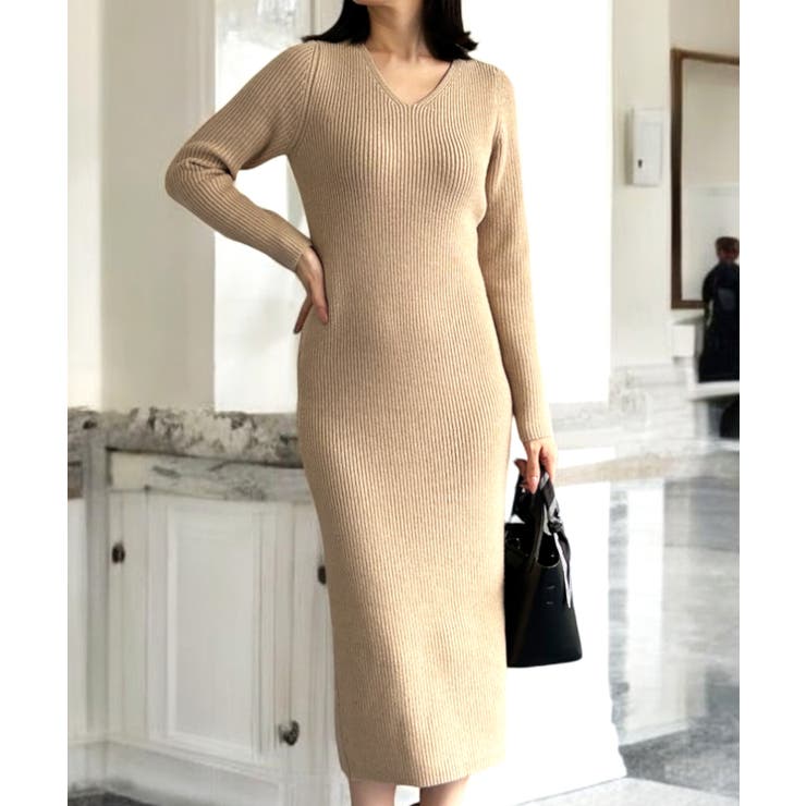 【特価】 Vネックニットワンピース/24676[品番：BA000005964]｜JULIA ワンピース