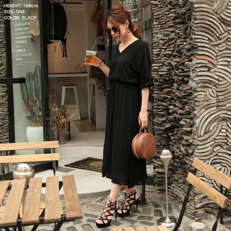 花柄 無地ゆったりシルエットvネックマキシワンピース 品番 Ba Julia Boutique ジュリアブティック のレディースファッション通販 Shoplist ショップリスト