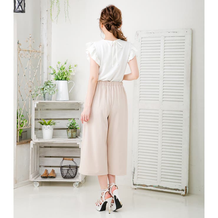 極美品 フォクシーニューヨーク ガウチョパンツ ワイドパンツ ボタン 白 極美品 フォクシーニューヨーク ガウチョパンツ ワイドパンツ
