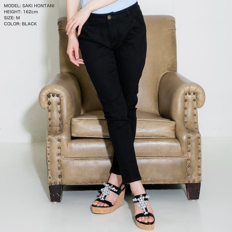 【ブラック】 | 無地カラー美脚スキニーパンツ [510303] | JULIA BOUTIQUE