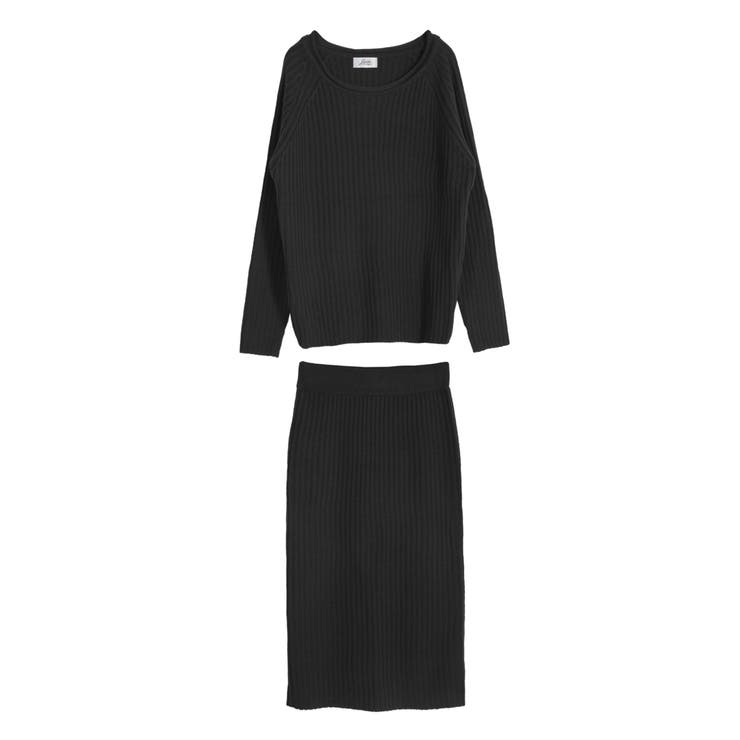 ラグランスリーブリブニットトップス＆スカートセットアップ [510500] | JULIA BOUTIQUE | 詳細画像7 