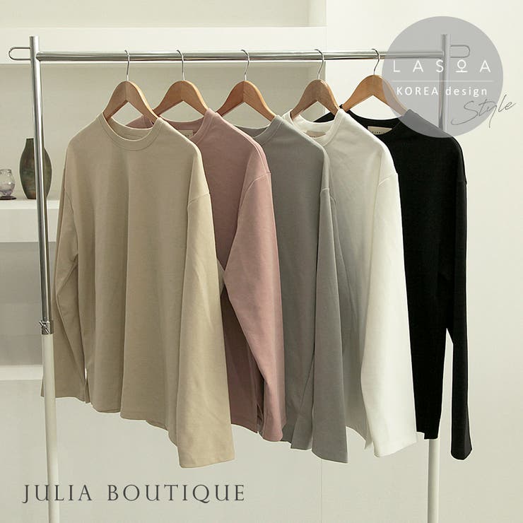 【LASOA】ポンチ素材長袖ベーシックトップス/L00022 | JULIA BOUTIQUE | 詳細画像1 