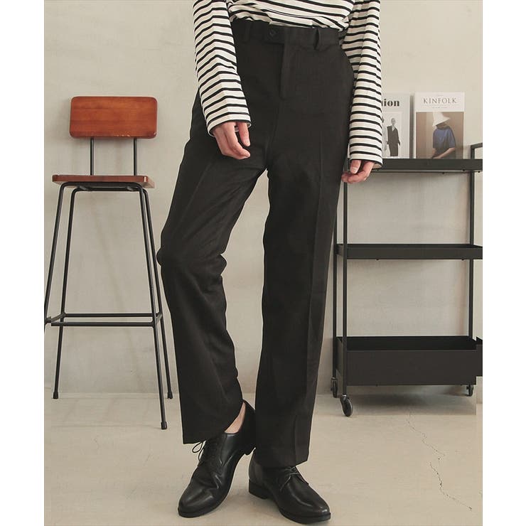 【ブラック】 | 【LASOA】セミフレアスラックスパンツ/L00031 | JULIA BOUTIQUE