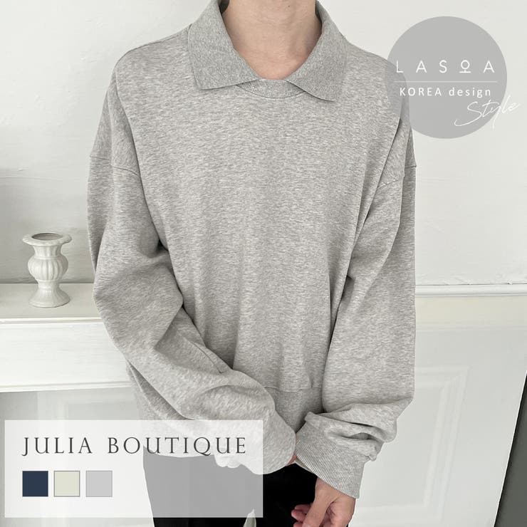 【LASOA】衿付きスウェットトップス/L00077 | JULIA BOUTIQUE | 詳細画像1 