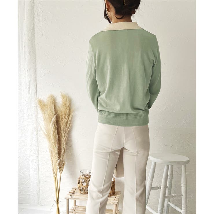 【LASOA】パイピングポロシャツニットカーディガントップス/L00078 | JULIA BOUTIQUE | 詳細画像15 