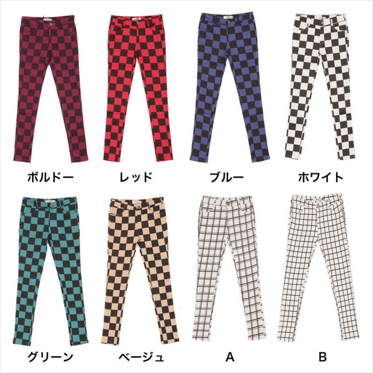 選べるトレンド柄!!ラインチェック柄＆格子柄美脚ストレッチ