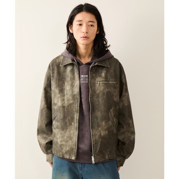 ダブルZIPシンセティックレザーブルゾン[品番：JRDM0048212