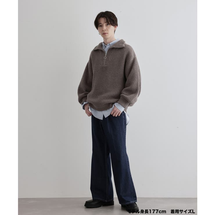 レザレクション ハーフジップ ニット メンズM レザレクション ハーフジップ ニット メンズM