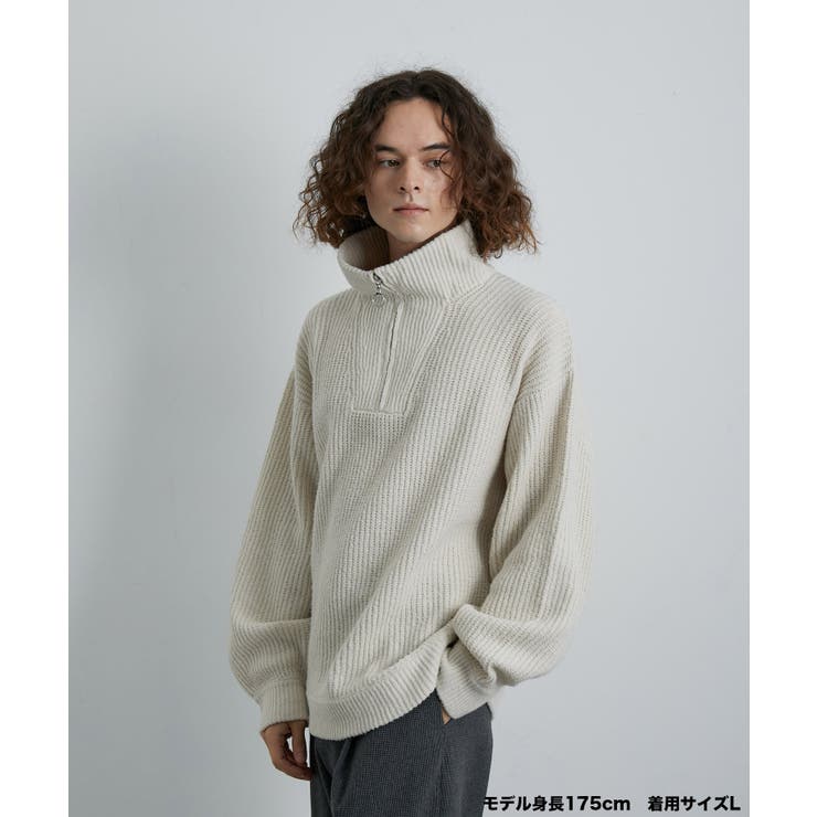 新品 ラッセルノ ジップ アップ ニット ビック フーディー ホワイト M 楽天市場】ニット ハーフジップ メンズ ファッション オーバー