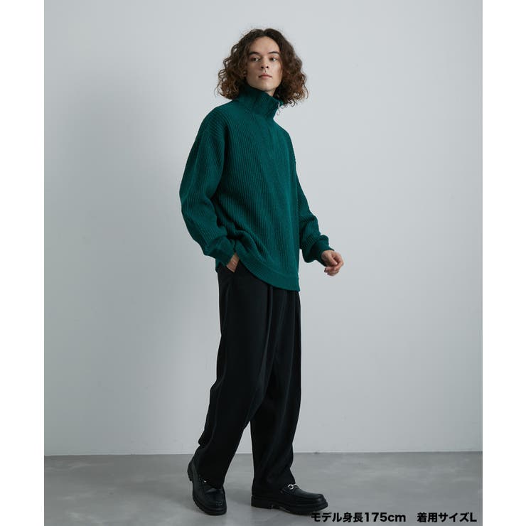 ハーフジップビッグニット[品番：JRDM0032218]｜JUNRED（ジュン
