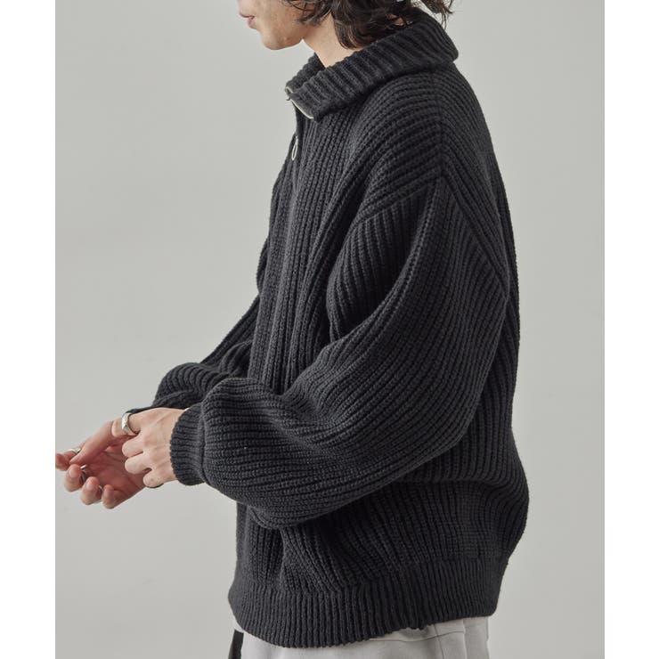ハーフジップビッグニット[品番：JRDM0040117]｜JUNRED（ジュンレッド 