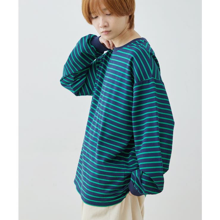 ボーダービッグロングスリーブTシャツ[品番：JRDM0042543]｜JUNRed（ジュンレッド）のメンズファッション通販｜SHOPLIST（ショップリスト）