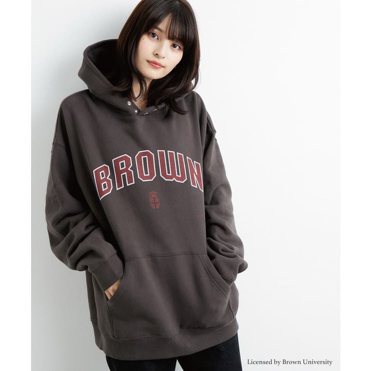 BROWN UNIVERSITY×JUNRed カレッジロゴプルパーカー