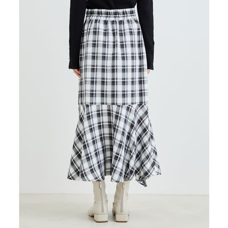 【一部店舗限定】チェック柄イレヘムマーメイドスカート【セットアップ対応】 | VIS  | 詳細画像10 