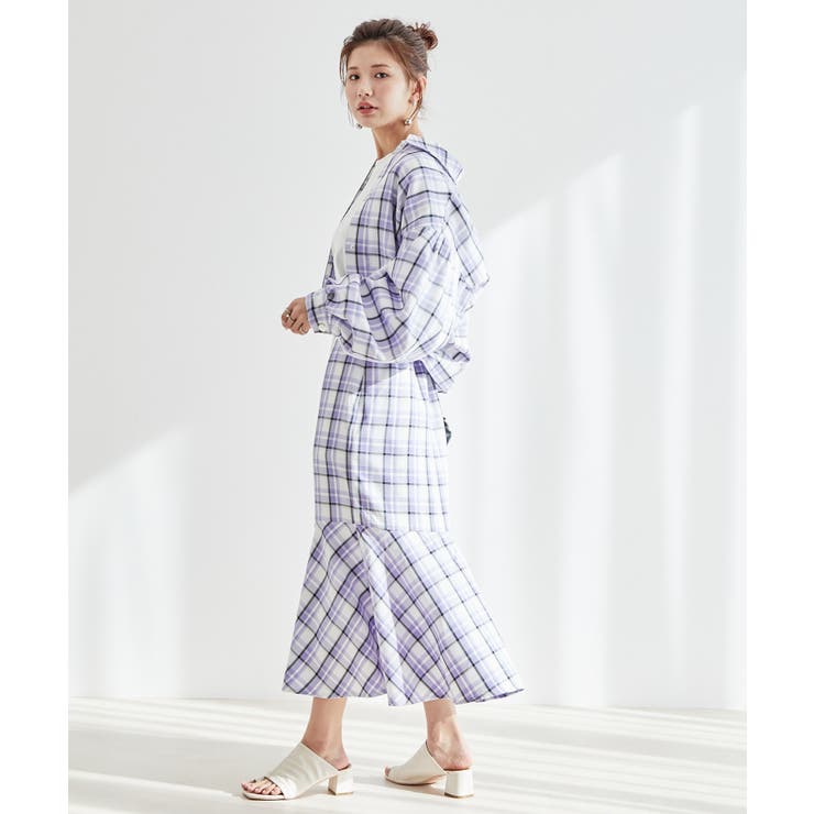 【一部店舗限定】チェック柄イレヘムマーメイドスカート【セットアップ対応】 | VIS  | 詳細画像16 