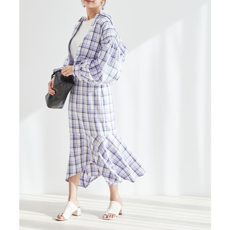 【一部店舗限定】チェック柄イレヘムマーメイドスカート【セットアップ対応】 | VIS  | 詳細画像18 