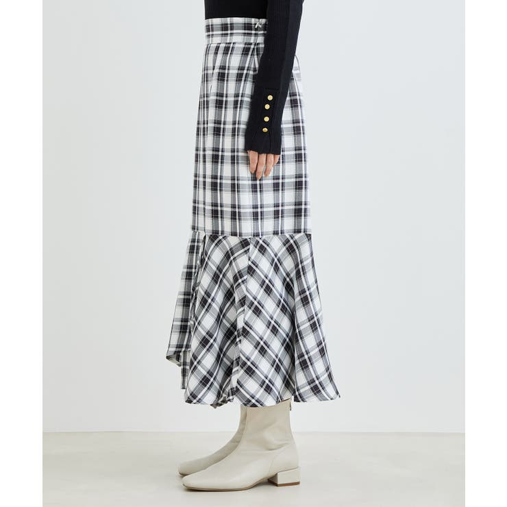 【一部店舗限定】チェック柄イレヘムマーメイドスカート【セットアップ対応】 | VIS  | 詳細画像9 