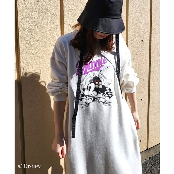 ディズニー】ミッキー＆ミニー/裏毛ステッチワンピース【WEB限定